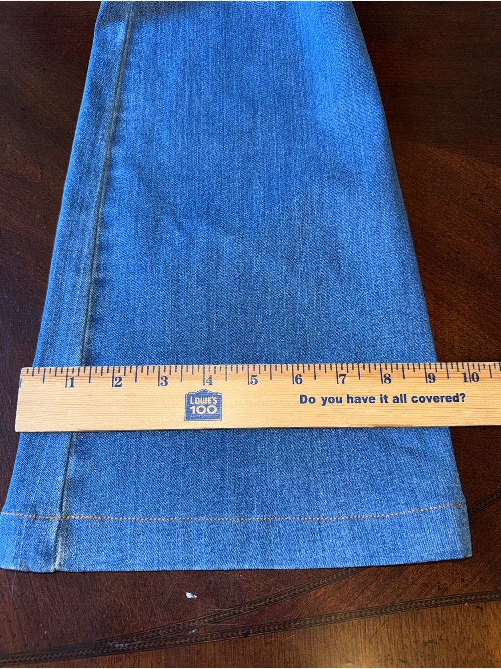 Spanx Flare Jeans Medium Wash Pull On High Waisted Denim Blue Size M 35" Inseam - Picture 8 of 8